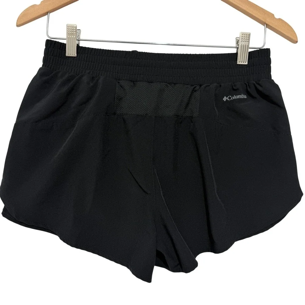 Columbia Women's Lined Running Shorts Size Small Black Lightweight Active Hiking